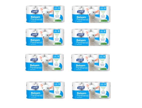 64 x Panthenol Toilettenpapier Lambi Balsam Klopapier, WC-Papier 150 Blätter 3 lagig